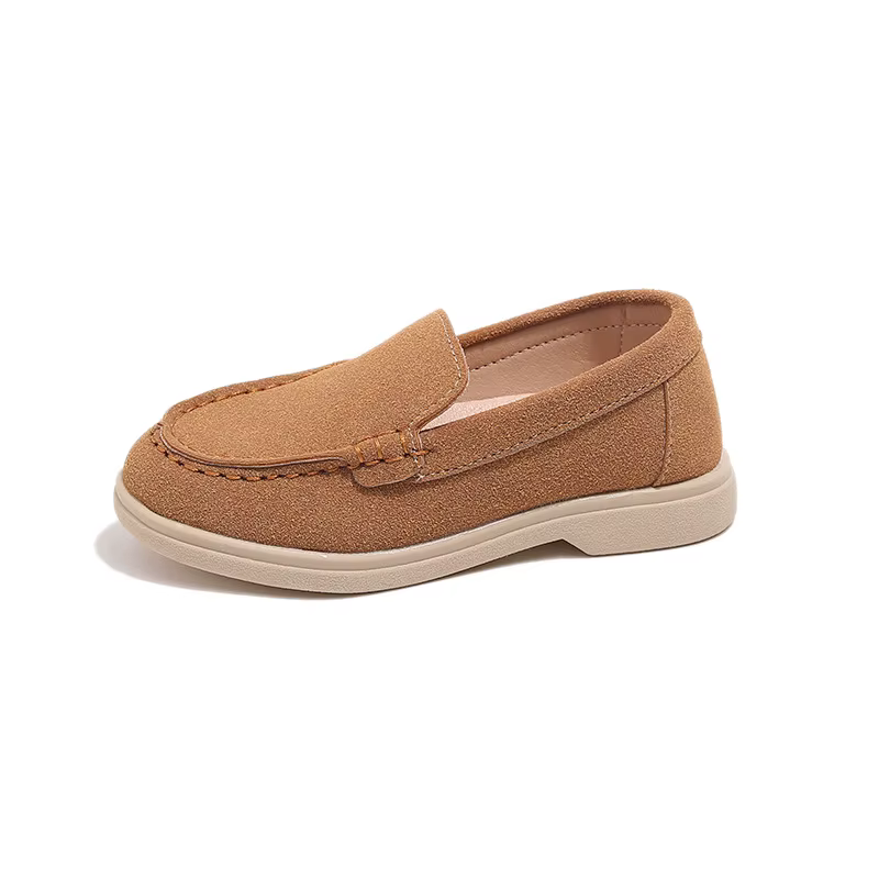 Printemps enfants mocassins daim minimaliste à la mode unisexe garçons filles chaussures en cuir polyvalent