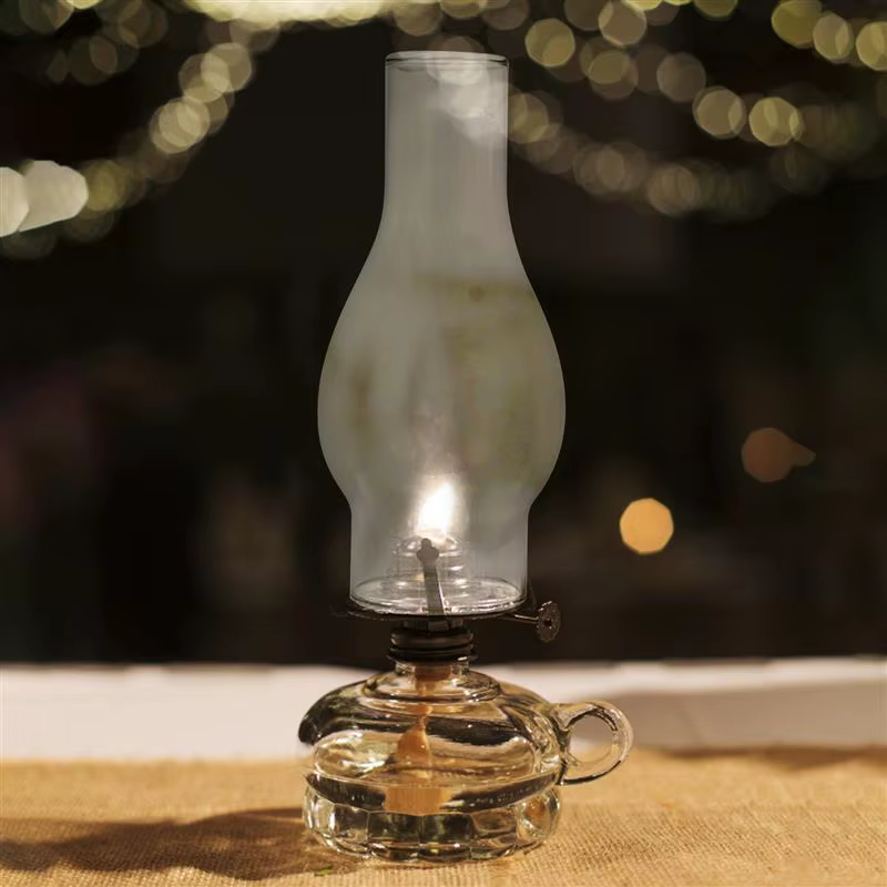Abat-jour à kérosène en verre clair