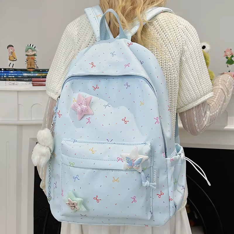 Sac à dos mignon en Nylon pour filles, sac d'école de grande capacité pour étudiants, 5 couleurs disponibles, sac à dos léger