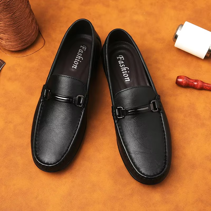 Mocassins d'été de marque de luxe en cuir véritable pour hommes