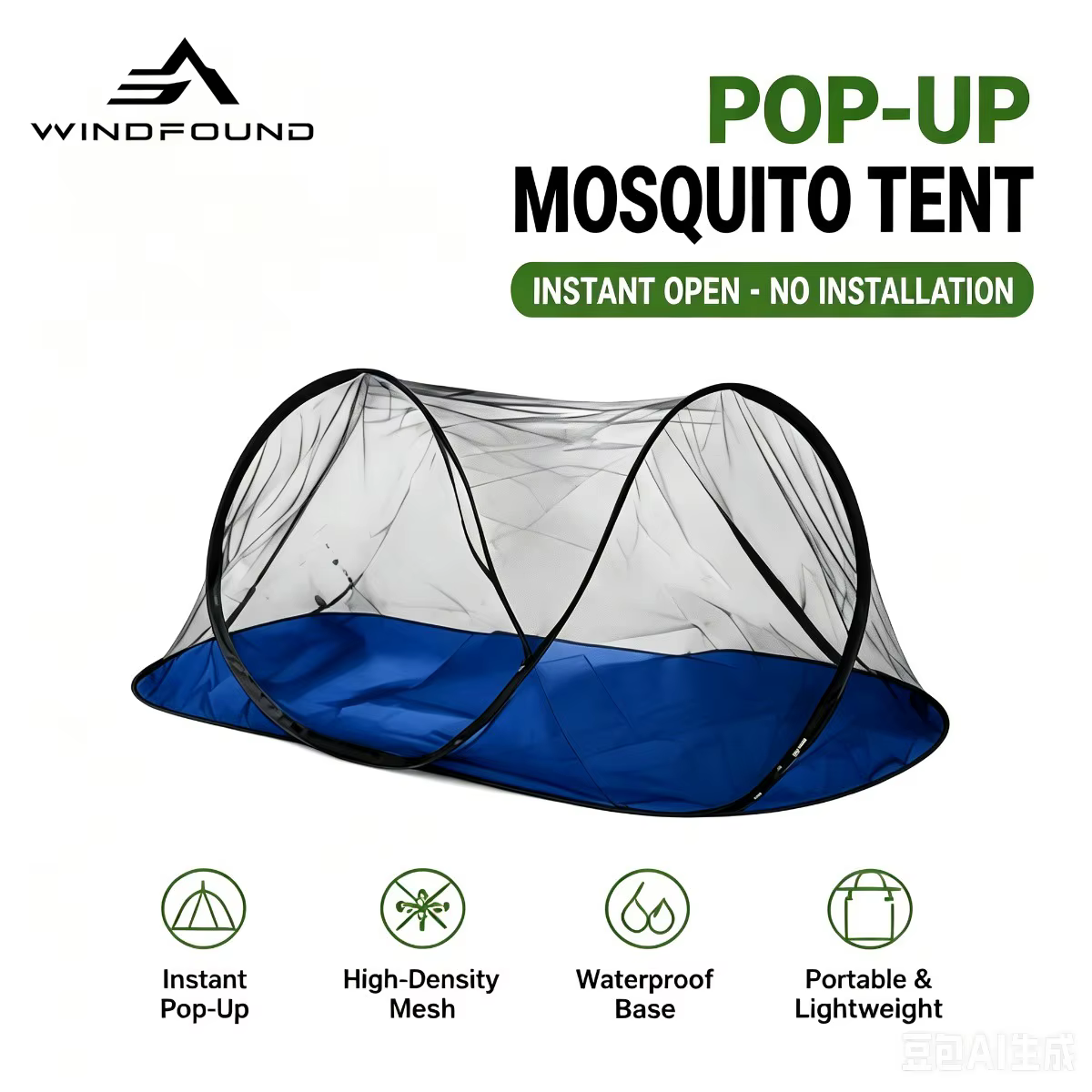 Tente anti-moustiques portable instantanée pour le camping en extérieur