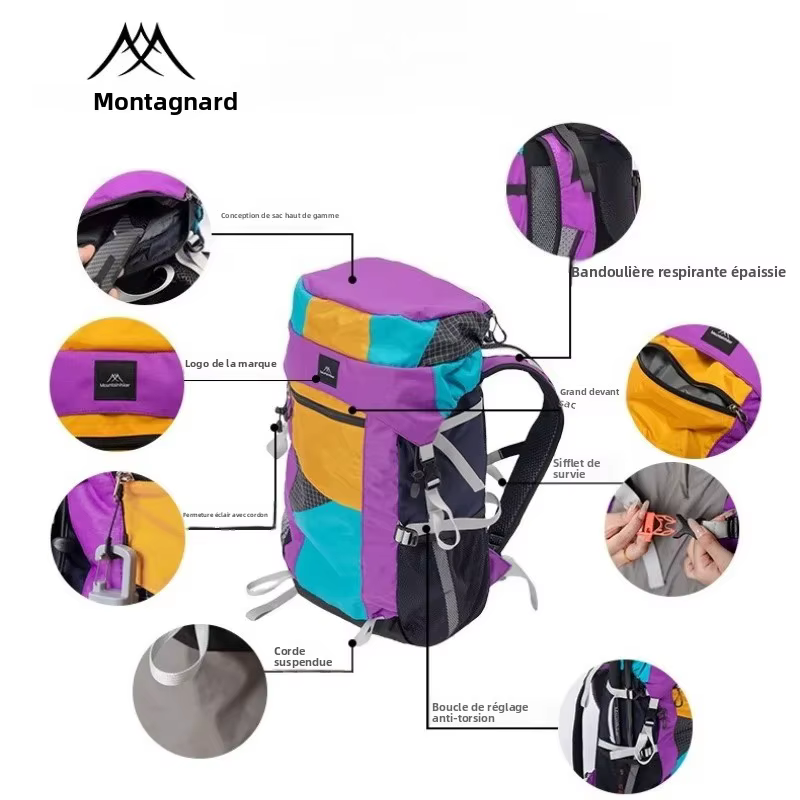 MOUNTAINHIKER 27L35L sac d'alpinisme de Camping en plein air sac à dos à bandoulière multifonctionnel randonnée voyage sac tactique léger