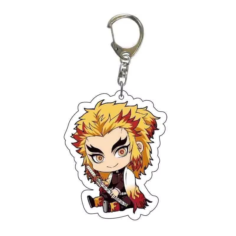 Nouveau porte-clés Kawaii Demon Slayer, accessoire de dessin animé, pendentif acrylique Tanjiro Kamado Nezuko Kamado, cadeau