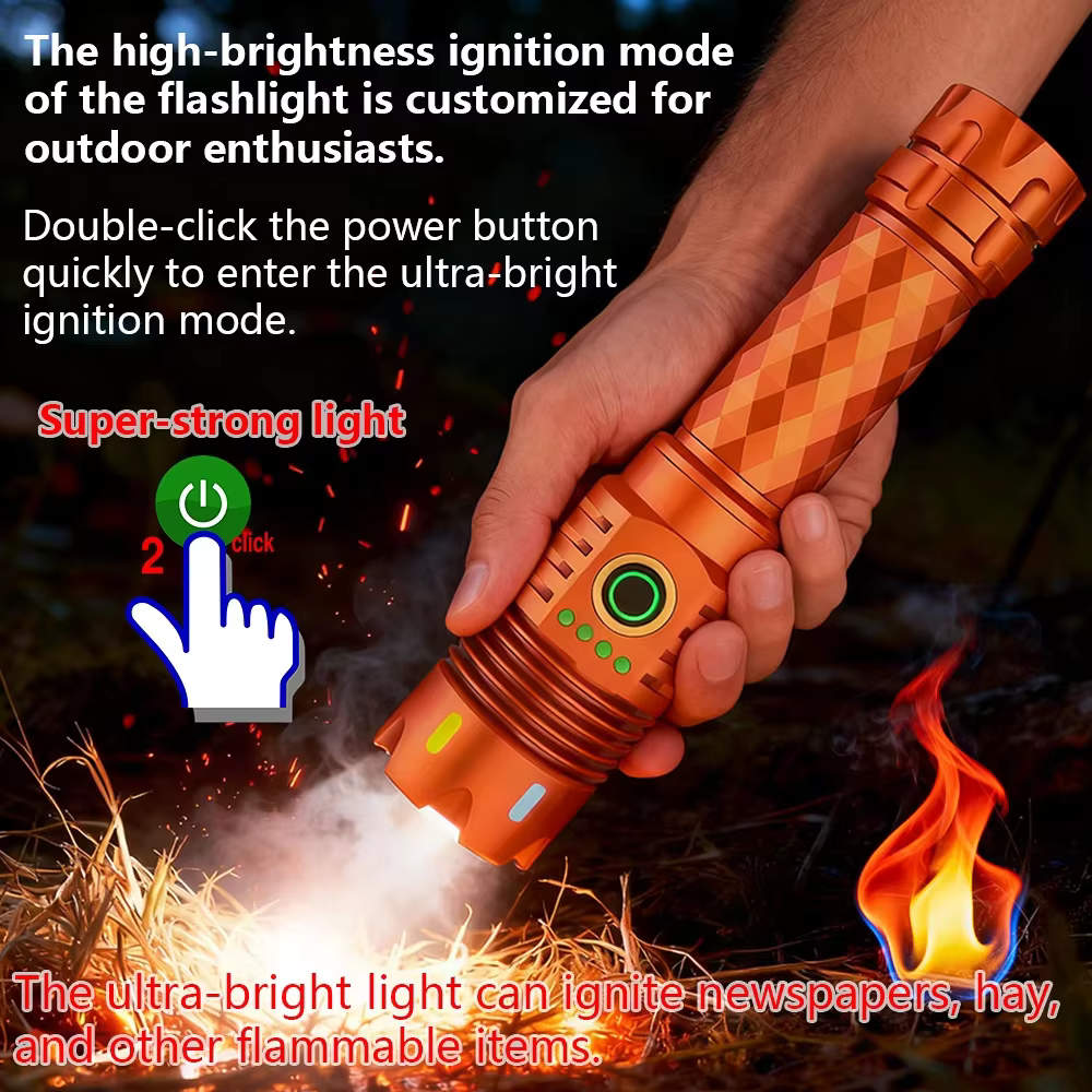 Lampe torche rechargeable haute puissance 4 LED