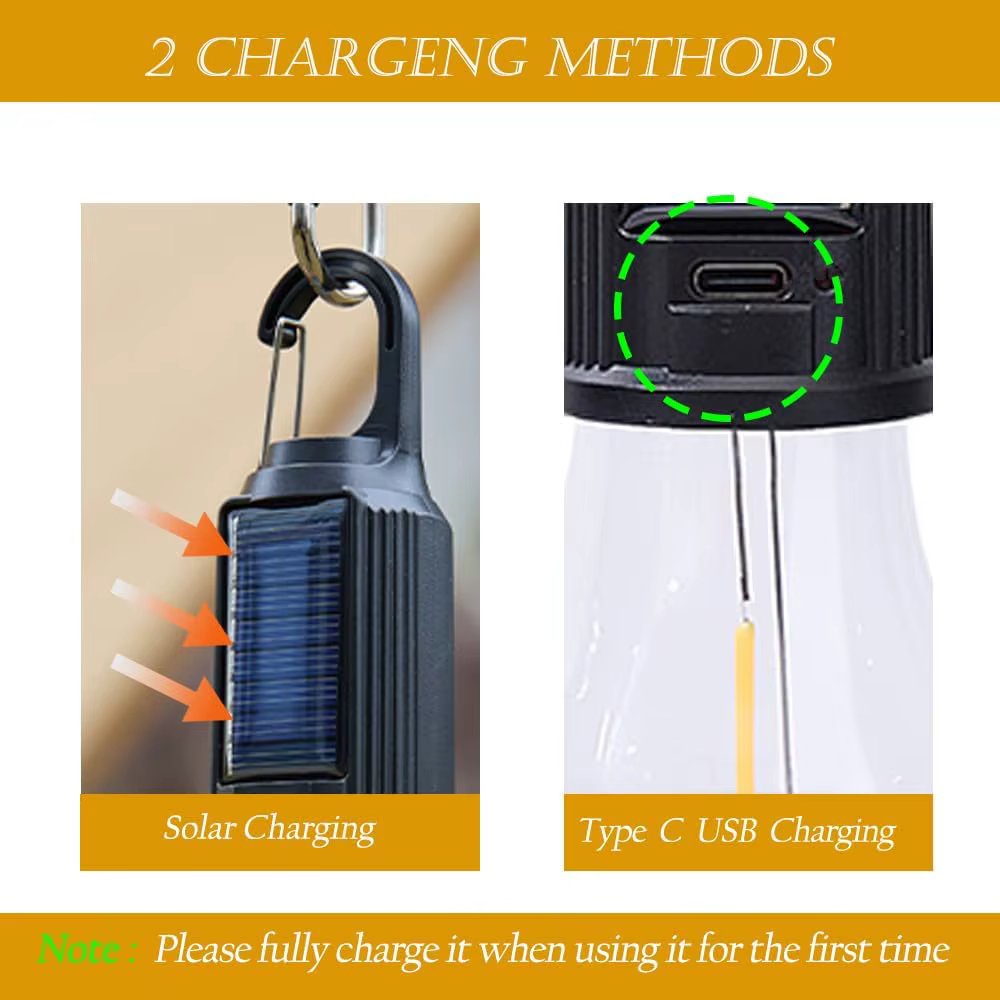 Lampe solaire de Camping ampoules en plein air USB charge