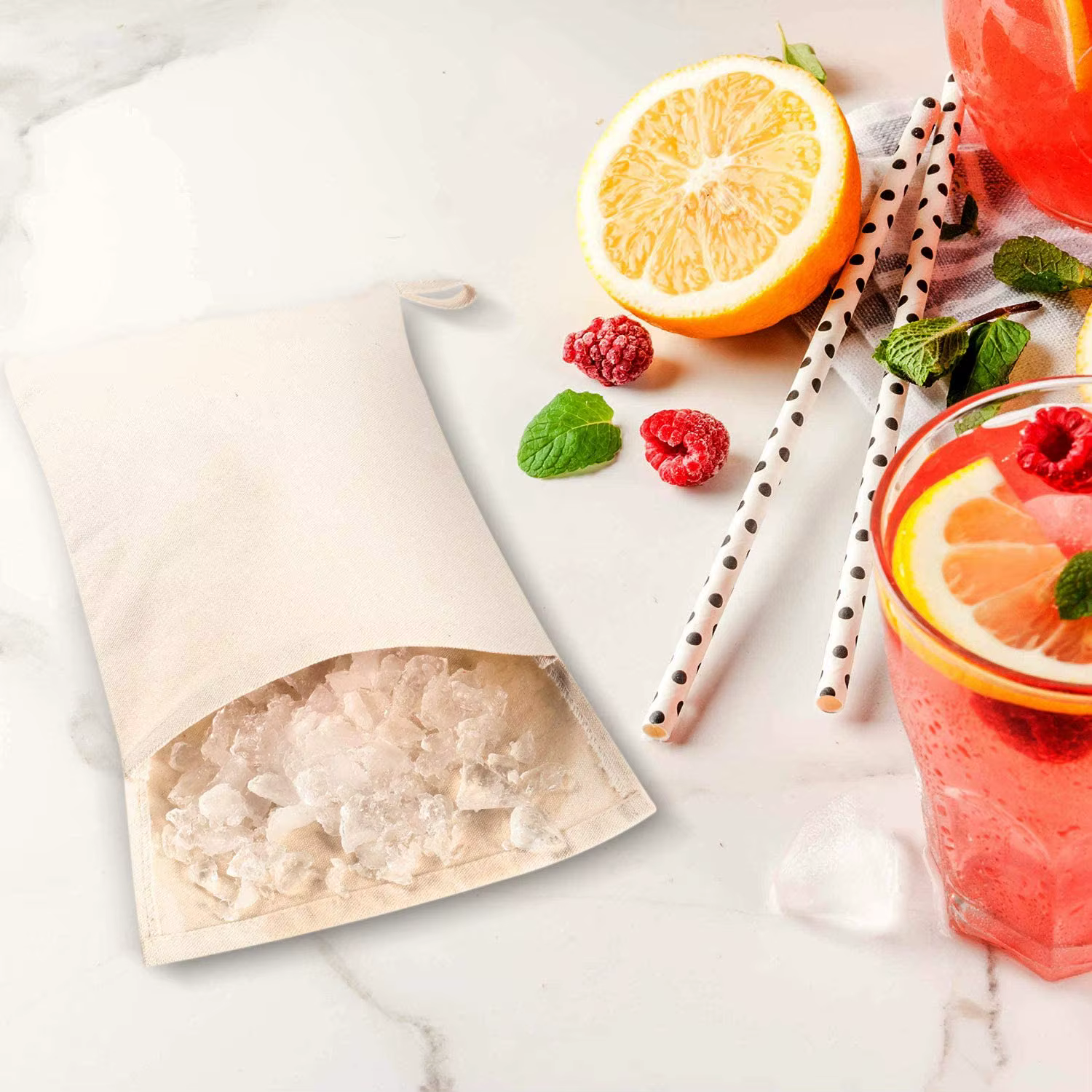 Lewis-Kit de sac à glace en toile pour barmans, broyeur à glace, ensemble d'outils de barre de concassage, accessoire pour barmans à domicile, 2 pièces