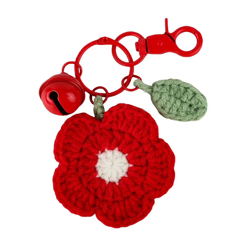 Pendentifs de sac en Crochet en fil de fleur, porte-clés tricoté à la main pour femmes, porte-clés de voiture, sac à main, bijoux à breloques, cadeau-INS