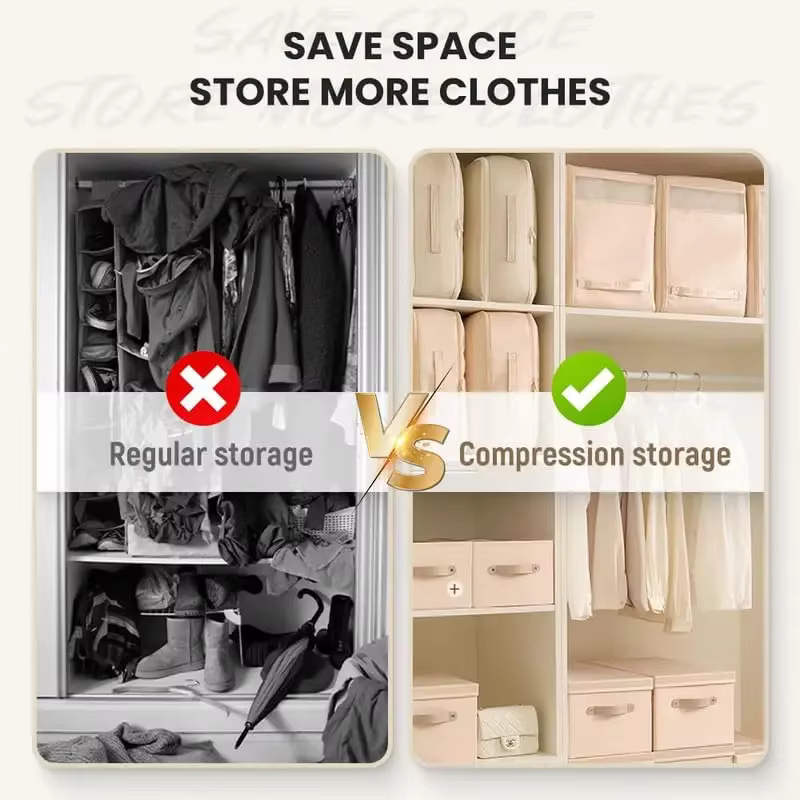 Sac de rangement auto-compressible pour couette