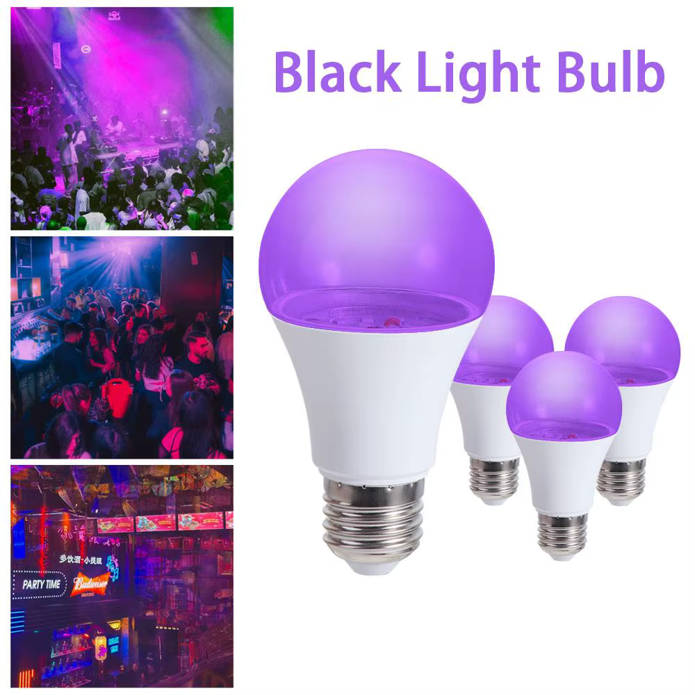 Lumière noire lampe ultraviolette UV violet ampoule atmosphère E27 UV ampoules 10W 360 lueur