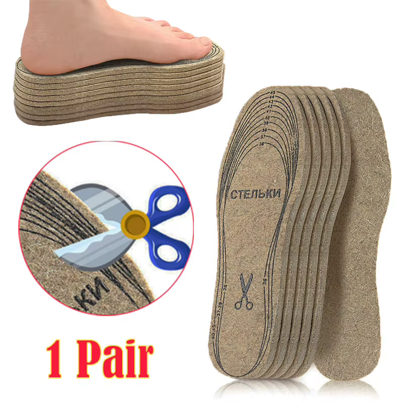 Semelles en feutre de laine pour chaussures Hommes Femmes