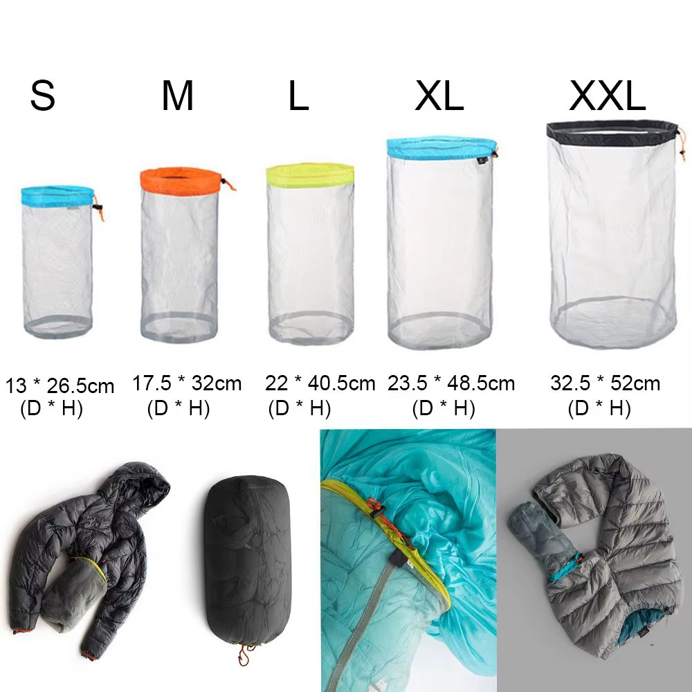 S/M/L/XL/XXL maille ultralégère outils de randonnée sac de rangement à cordon organisateur d'escalade accessoires de sport de Camping sacs de voyage