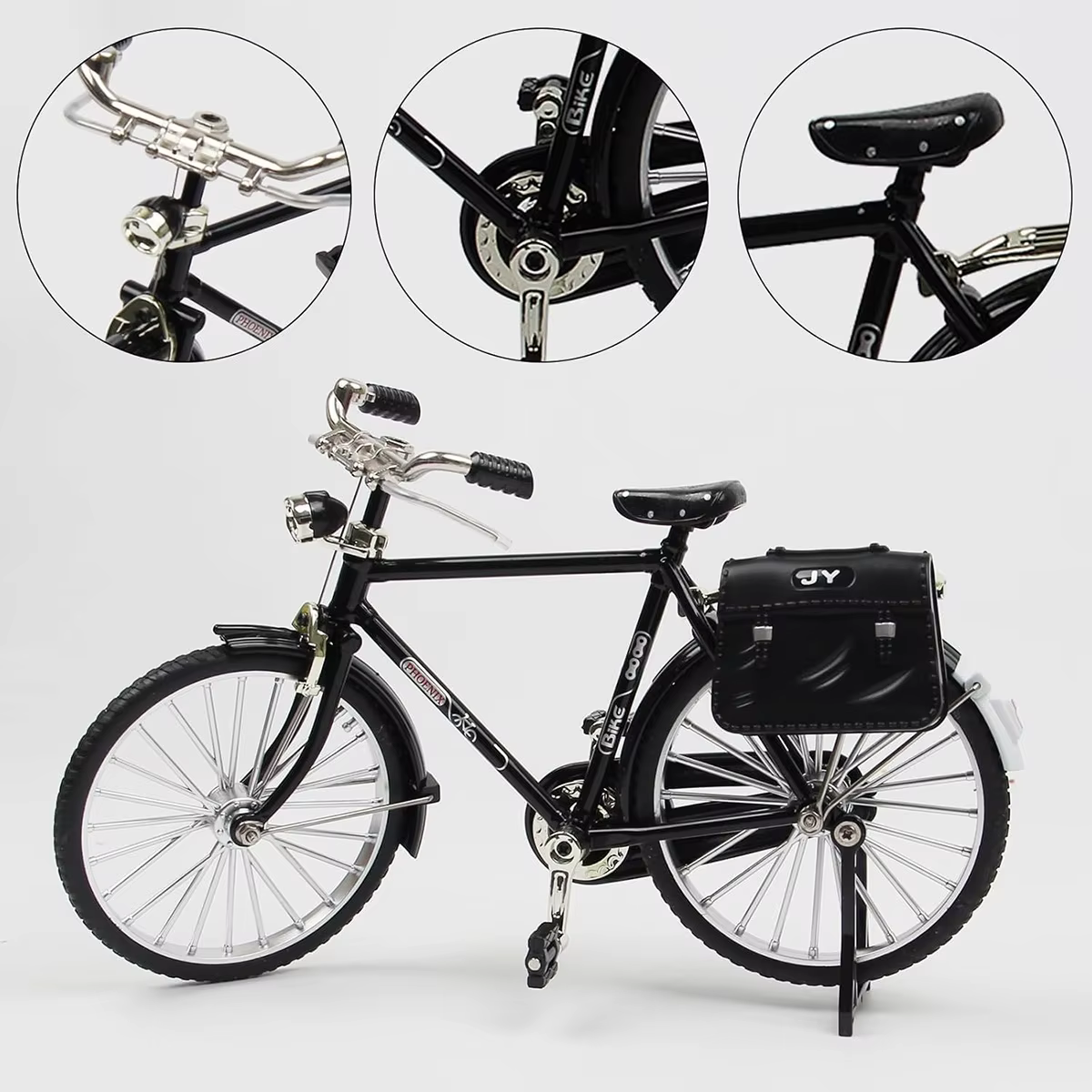 Modèle réduit de vélo rétro en alliage, vélo vintage classique, ornement de bureau, jouet de collection