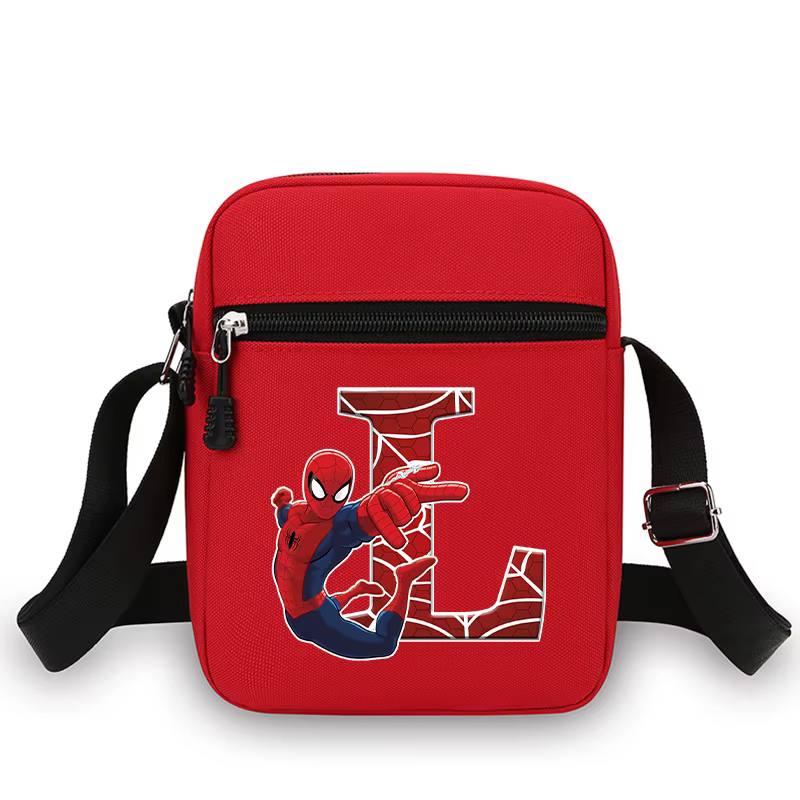 Nouveau sac à bandoulière Spiderman, sac à main imprimé avec des lettres de A à Z, sac à bandoulière tendance, sacs fourre-tout pour enfants, cadeaux d'anniversaire pour enfants