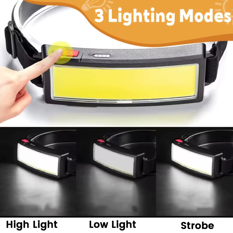 Lampe frontale COB portable rechargeable