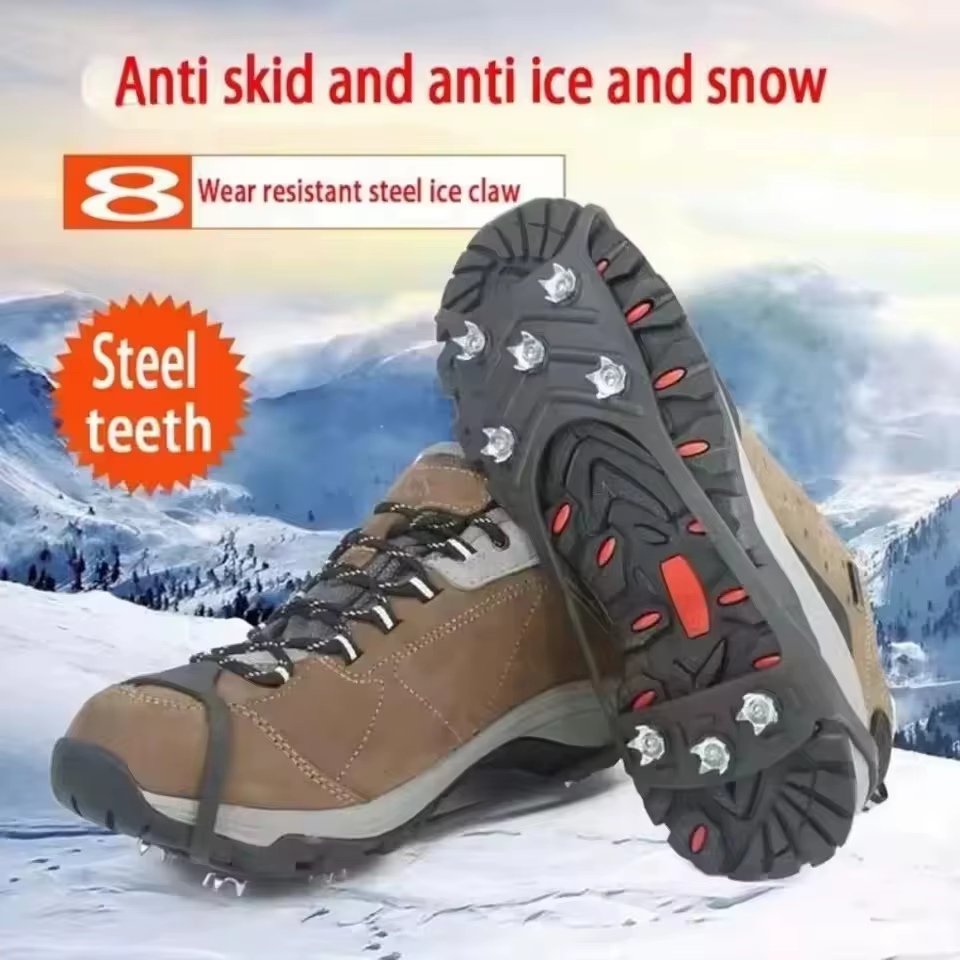1 Paire de crampons à 8 dents pour chaussures de neige