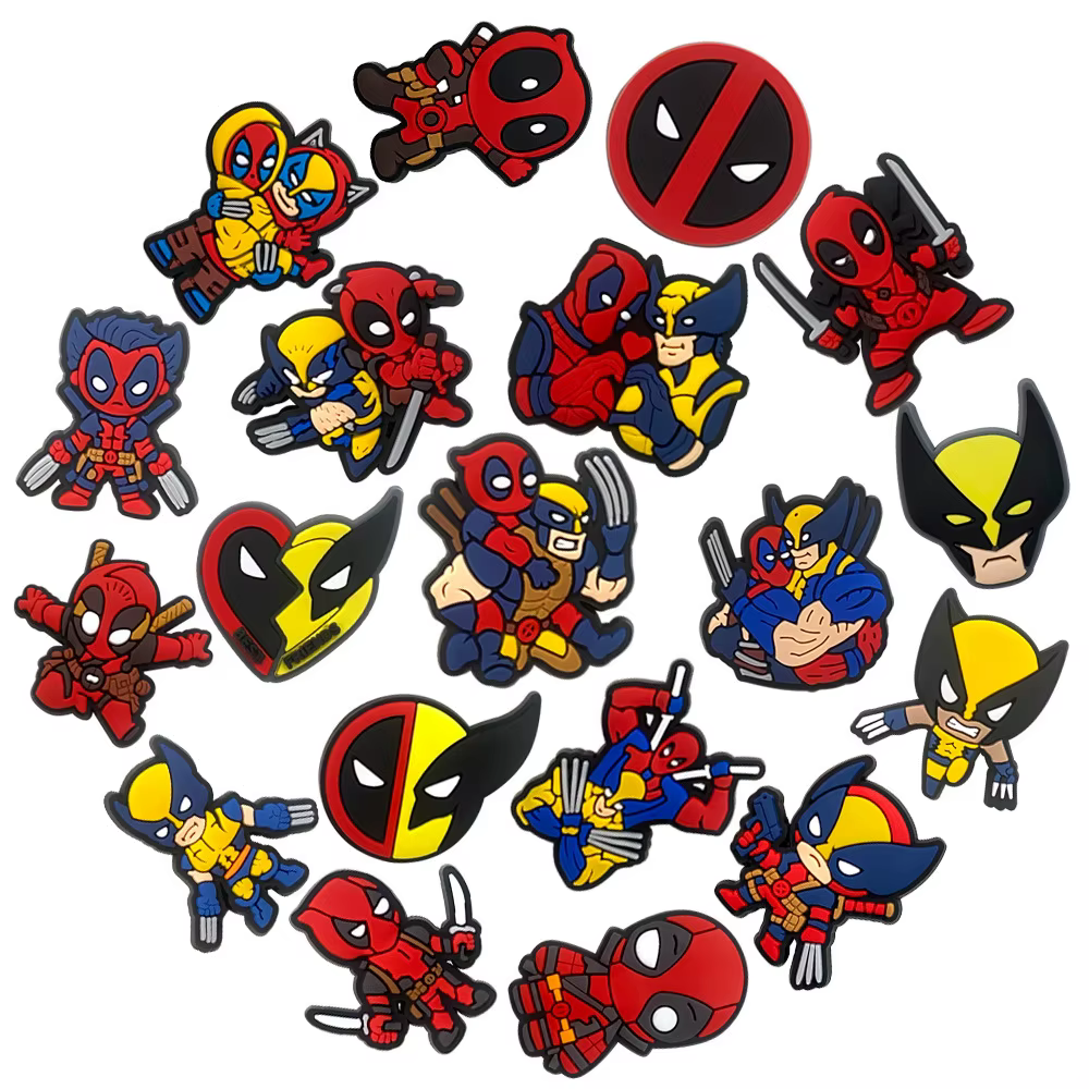 Boucles décoratives populaires Deadpool et Wolverine pour sandales Crocs – Accessoires DIY Y2K pour chaussures et jouets tendance