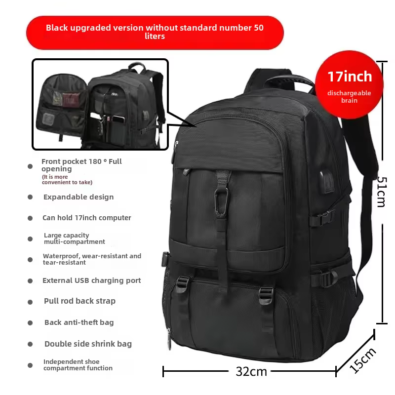 Sac à dos de randonnée imperméable pour hommes