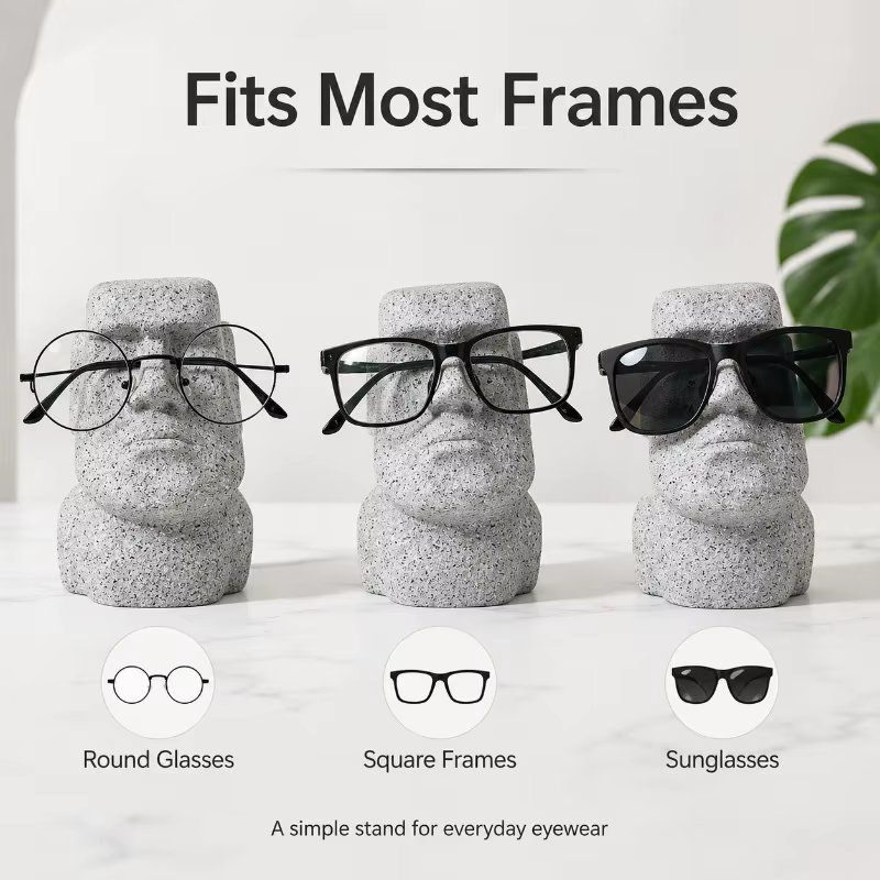 Support de lunettes rigolo style Moai
