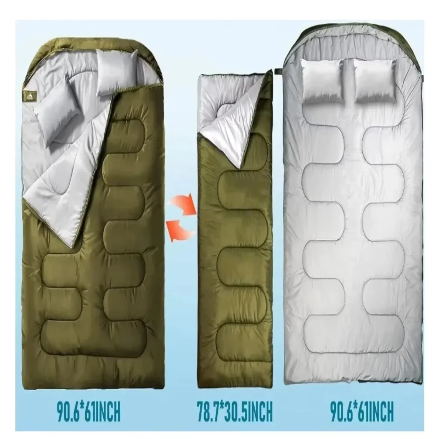 Sacs de couchage doubles pour deux adultes