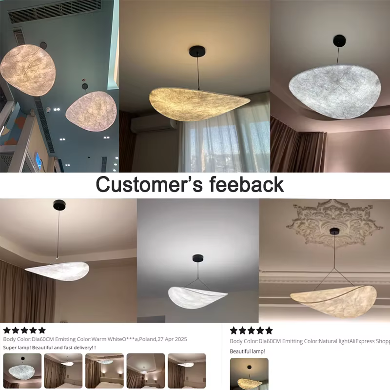 Lustre LED en soie nordique, luminaire suspendu pour salon, décoration intérieure, lampe de plafond