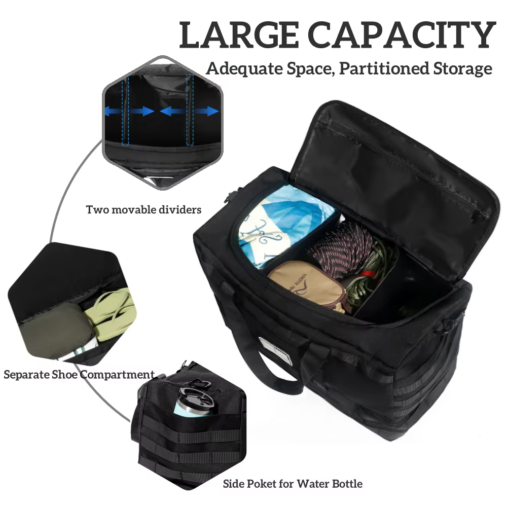 50L bagages sac polochon Camping stockage tactique grands sacs hommes randonnée voyage alpinisme