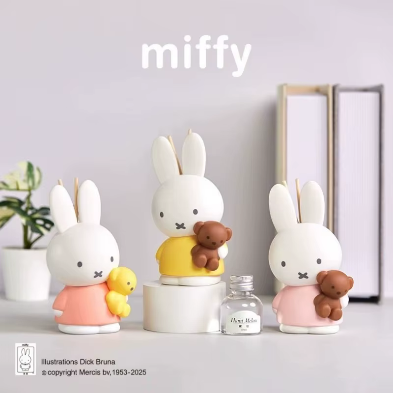 Nouveau diffuseur à bâtonnets Miffy Aroma Series authentique, figurine lapin mignon pour la décoration intérieure, chambre et table, cadeaux jouets