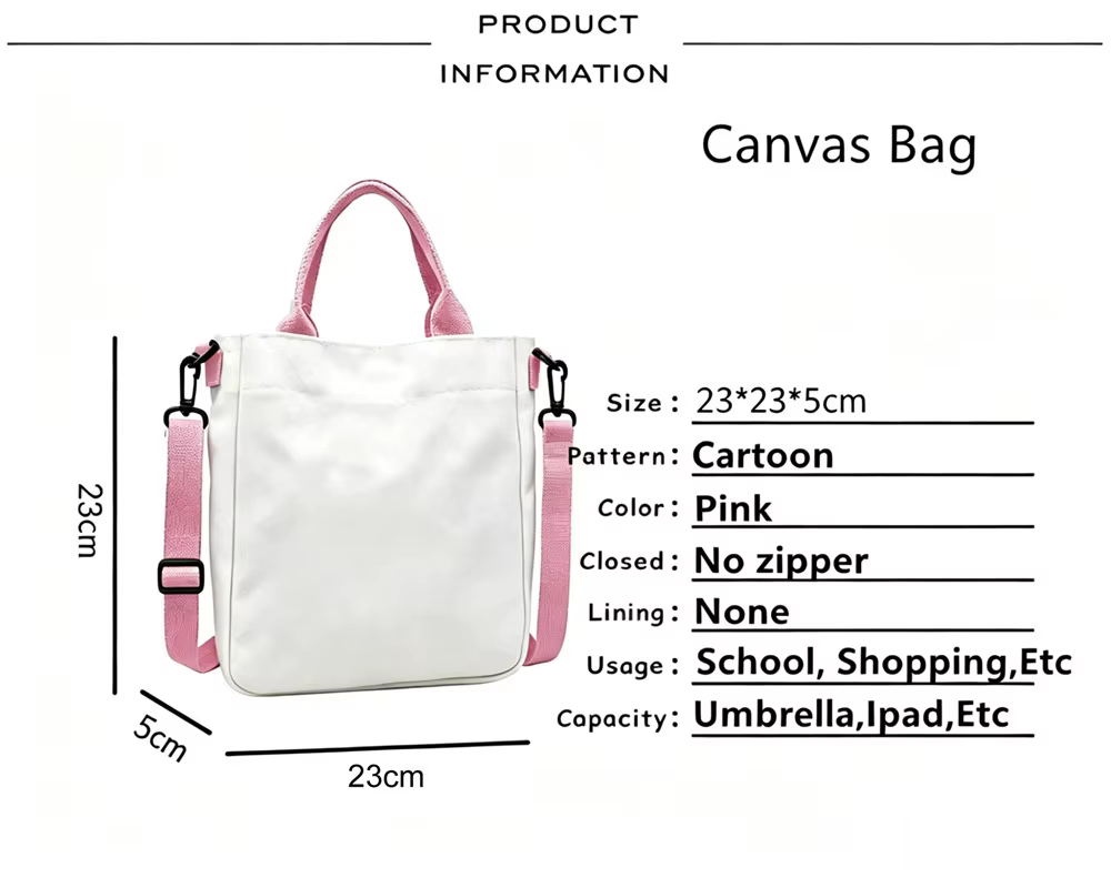 Sac fourre-tout Omori, sac à provisions, sac à bandoulière, sac fourre-tout personnalisable, sac de courses femme