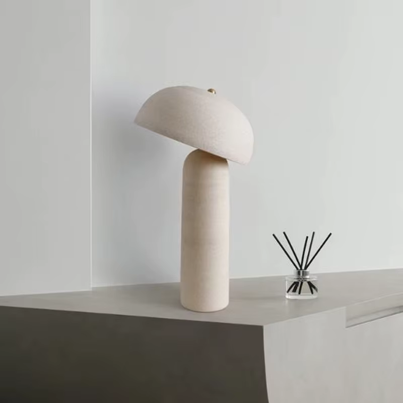 Ceramicah Tera-Lampe rétro en céramique pour salon et chambre à coucher, design en frêne, décoration créative, lampe de chambre plus lente