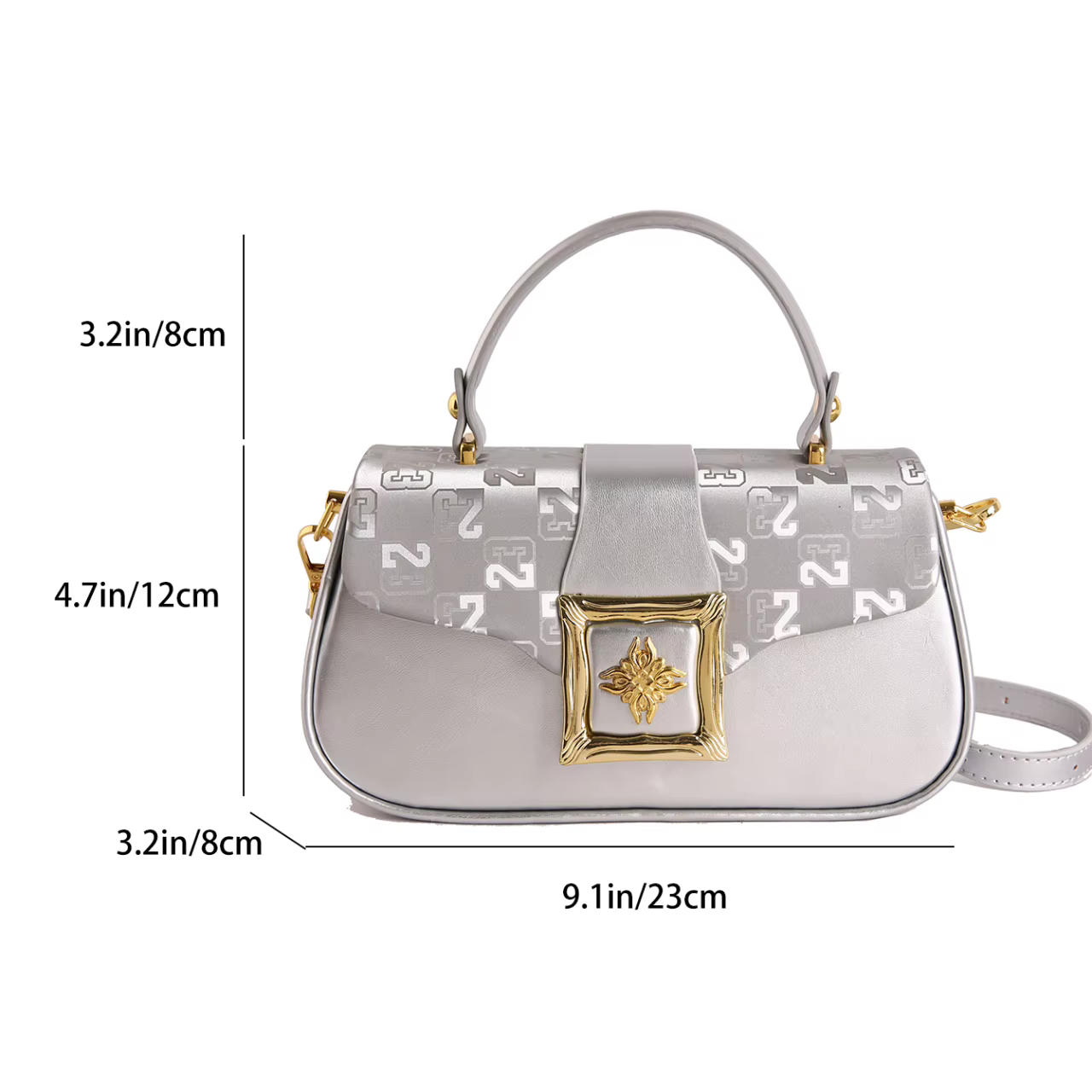 Sac à main en cuir Pu argenté pour femmes, petit sac à bandoulière carré à la mode, pochette de soirée de luxe dorée, fourre-tout de voyage