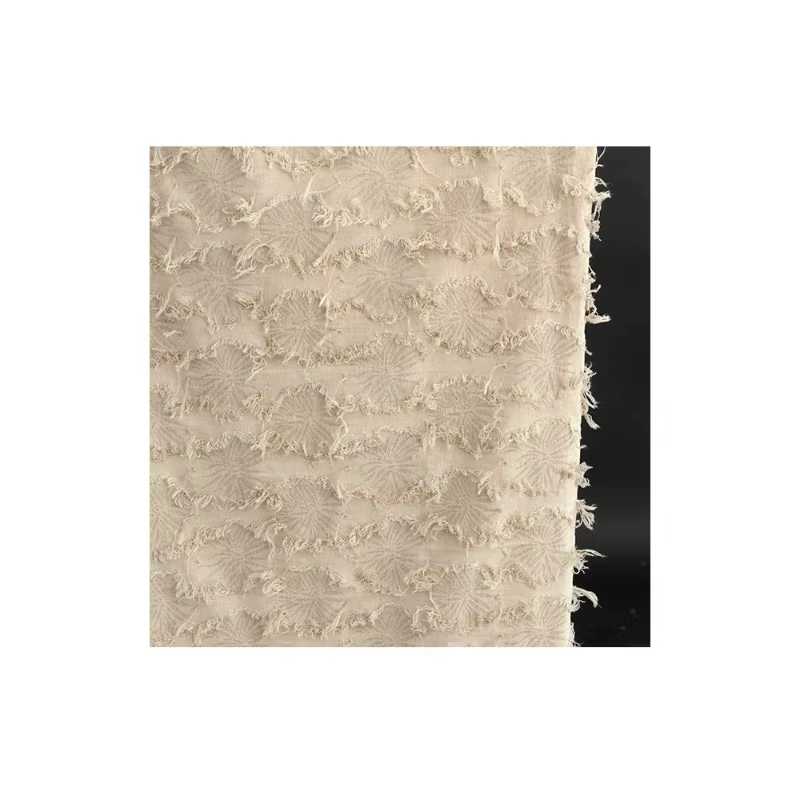 Sac à pampilles en coton et lin, tissu jacquard en lin, fleur foncée, veste coupée à la main, jupe, vêtements de créateurs, bricolage