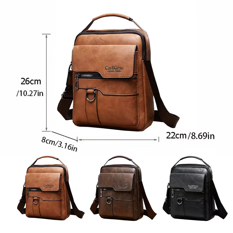 Sac à bandoulière élégant en similicuir multicolore, léger, avec sangle réglable, pour les déplacements quotidiens, décontracté, élégant, fonctionnel, sac pour homme