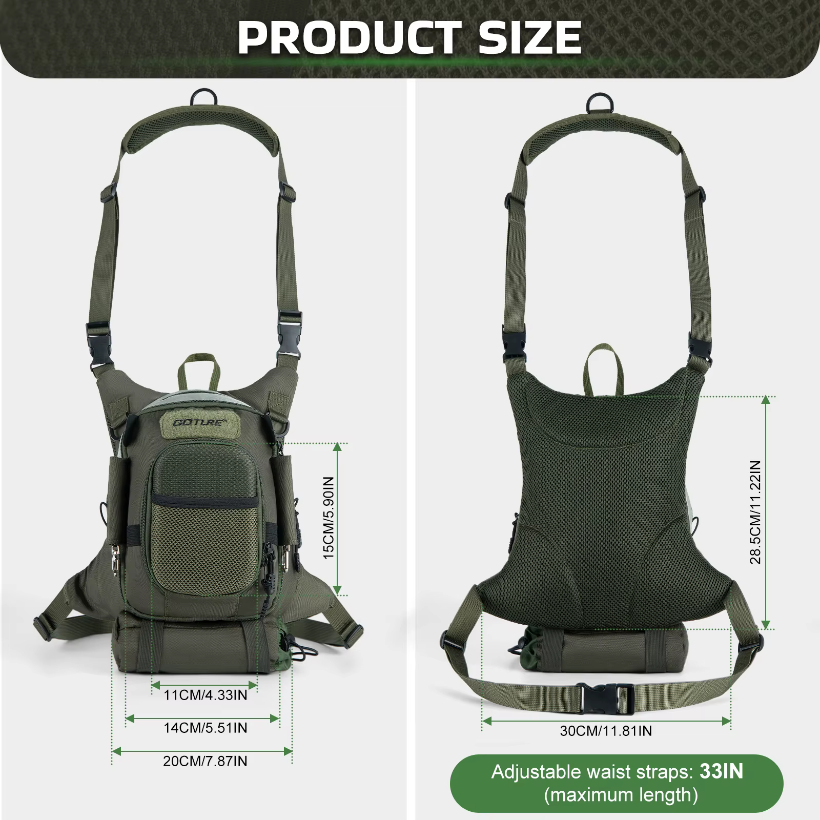 Goture – sac de poitrine pour pêche à la mouche