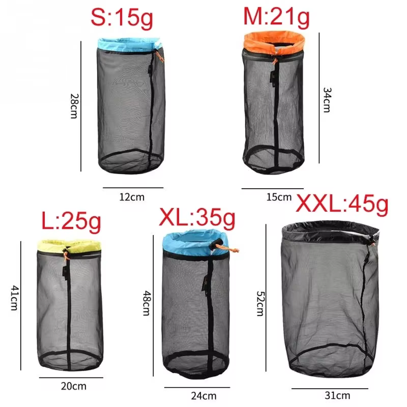 Sacs en maille de Nylon ultralégers S/M/L/XL/XXL