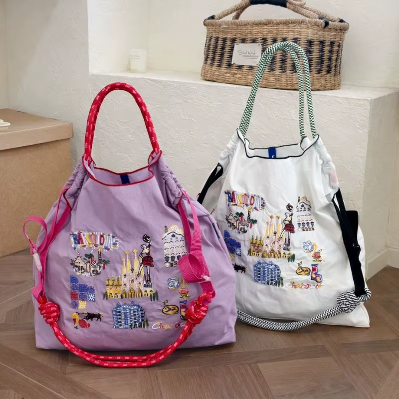 【Offre Spéciale】Sac à main brodé pour femme, style danse espagnole, grande capacité, sac à bandoulière, sac de navetteur, léger, pliable, pour le sport, les loisirs, les festivals et les soirées