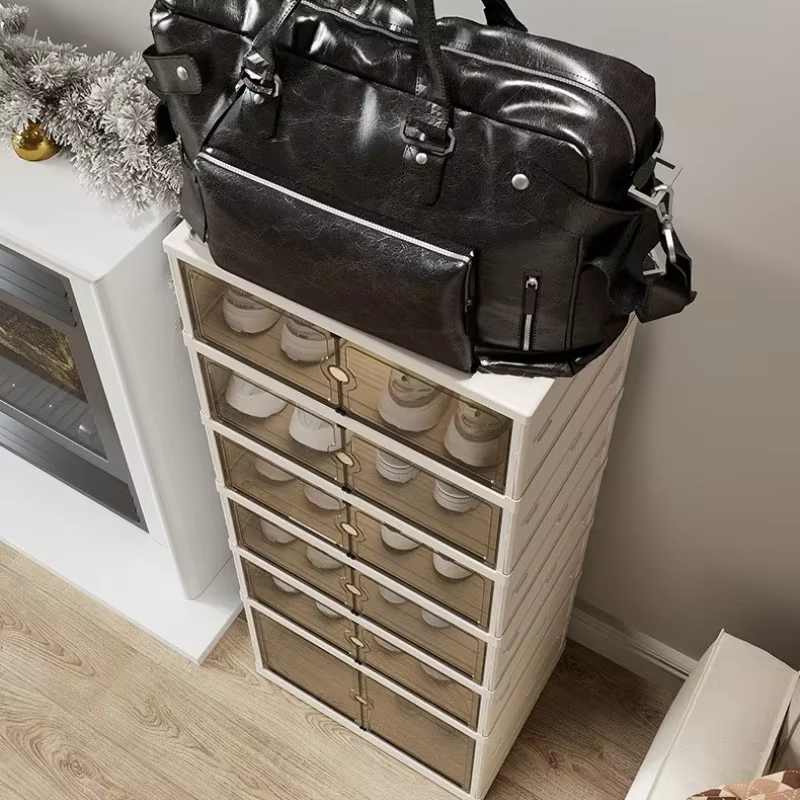 Armoire à chaussures anti-poussière pour la maison, aucune installation requise, boîte à chaussures pliante transparente pliable, boîte de rangement de chaussures de grande capacité