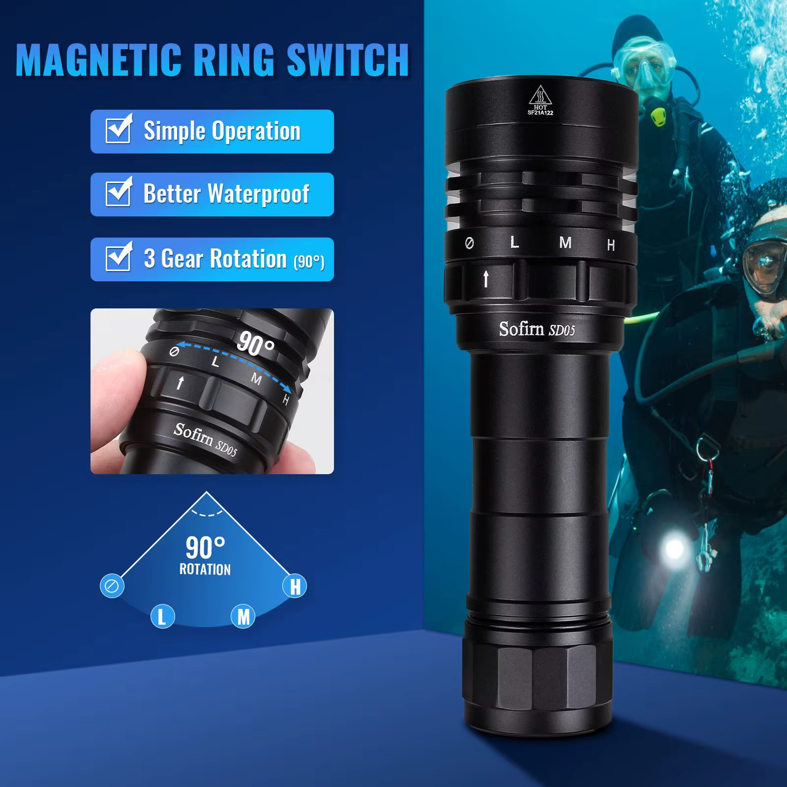 Sofirn-Lampe de Plongée Sous-Marine SD05