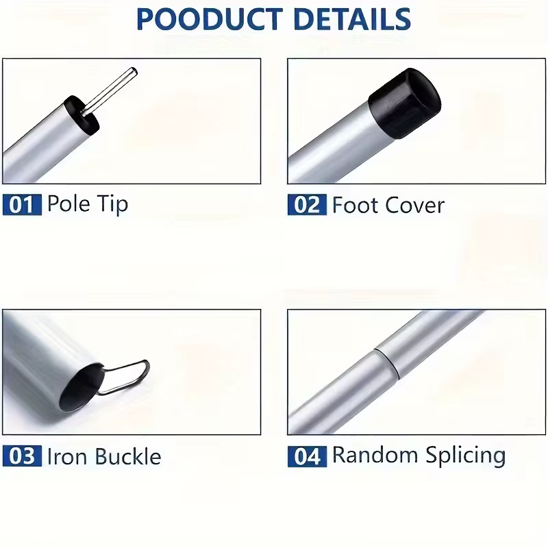 (2m/2pcs) Poteaux de tente réglables