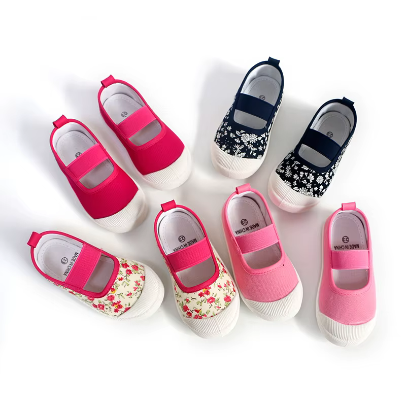 Chaussures en toile décontractées pour bébés filles, baskets unies pour enfants, chaussures souples pour filles, tailles 21-30, classiques