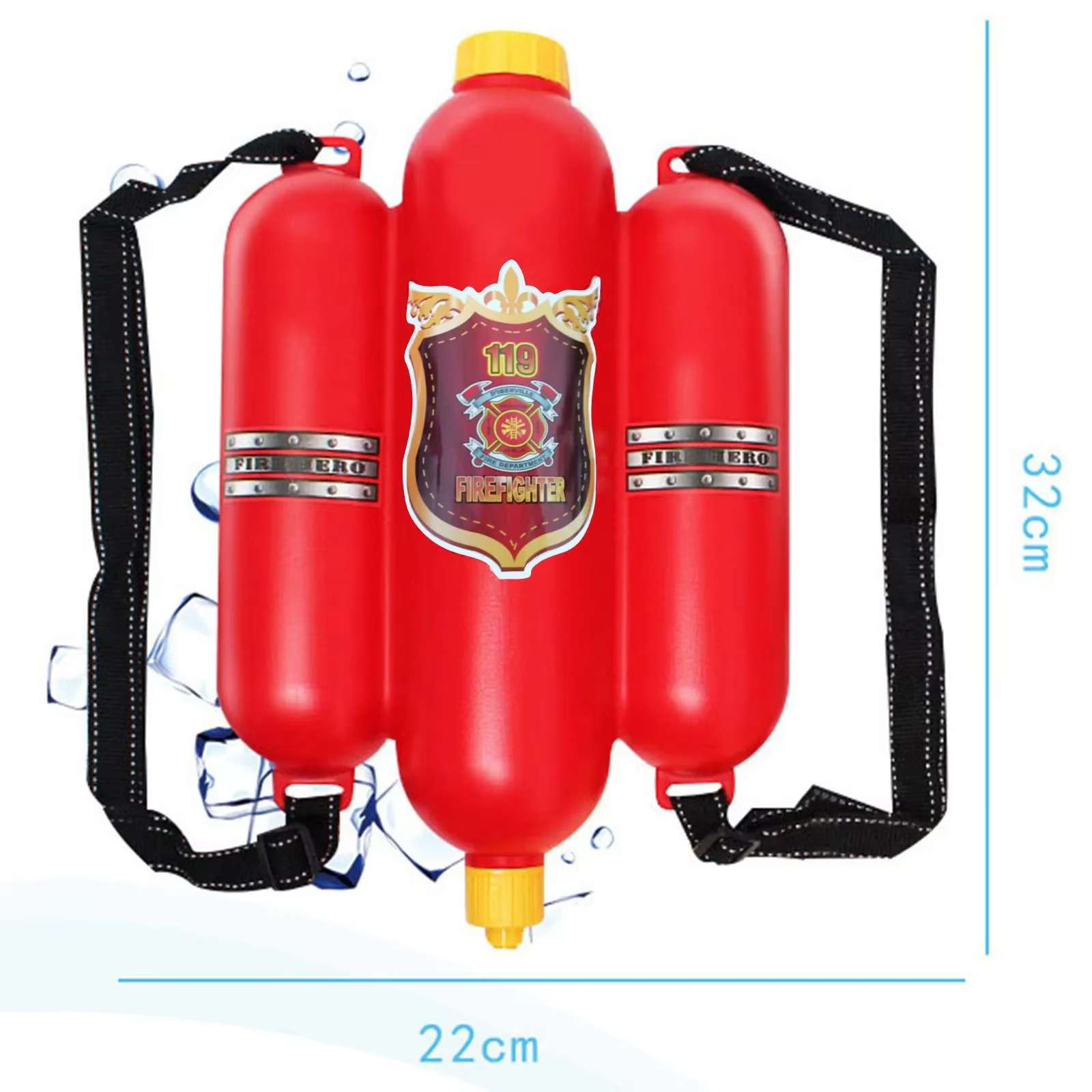 Sac à dos de pompier de 2500ML, pistolet à eau Blaster pour enfants, réservoir avec tireur de tuyau, Super gicleur d'eau adapté aux enfants de jeu en plein air