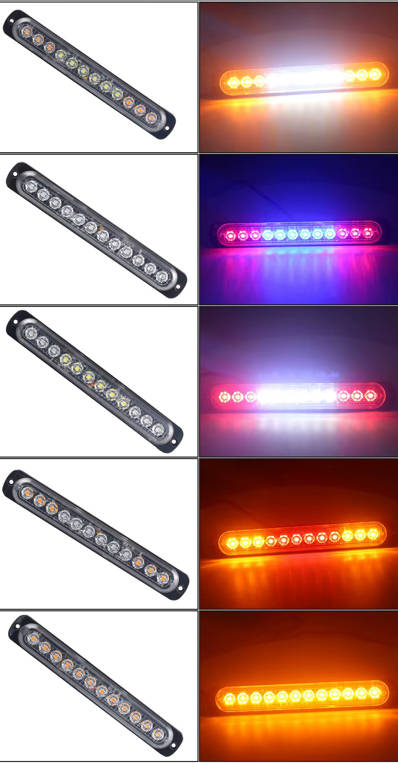 1x Stroboscopes stroboscopique 12 LED Flash lumière Auto 12-24V clignotant d'urgence marqueur latéral barres lumineuses