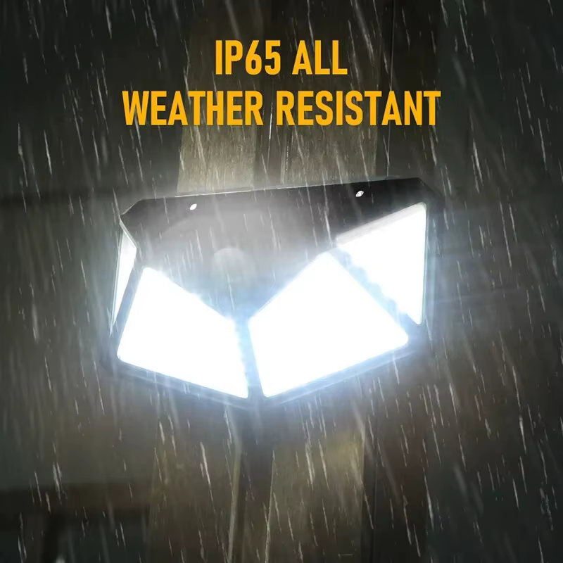 Lampe solaire extérieure à 100 LED, décoration de jardin, lumière LED solaire étanche, projecteur alimenté par l'énergie solaire avec capteur de mouvement