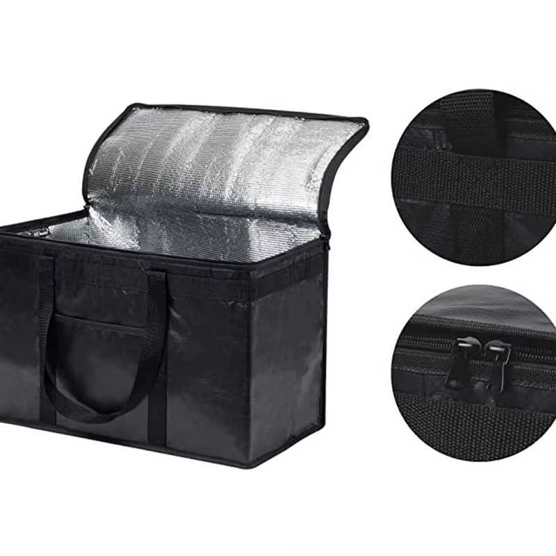 【Grand sac isotherme pour livraison, sac isotherme en aluminium pour aliments, sac pliable et portable pour la restauration et les courses】