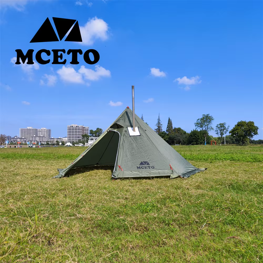 Tente Tipi Légère avec Tuyaux de Cannelure Ignifuge