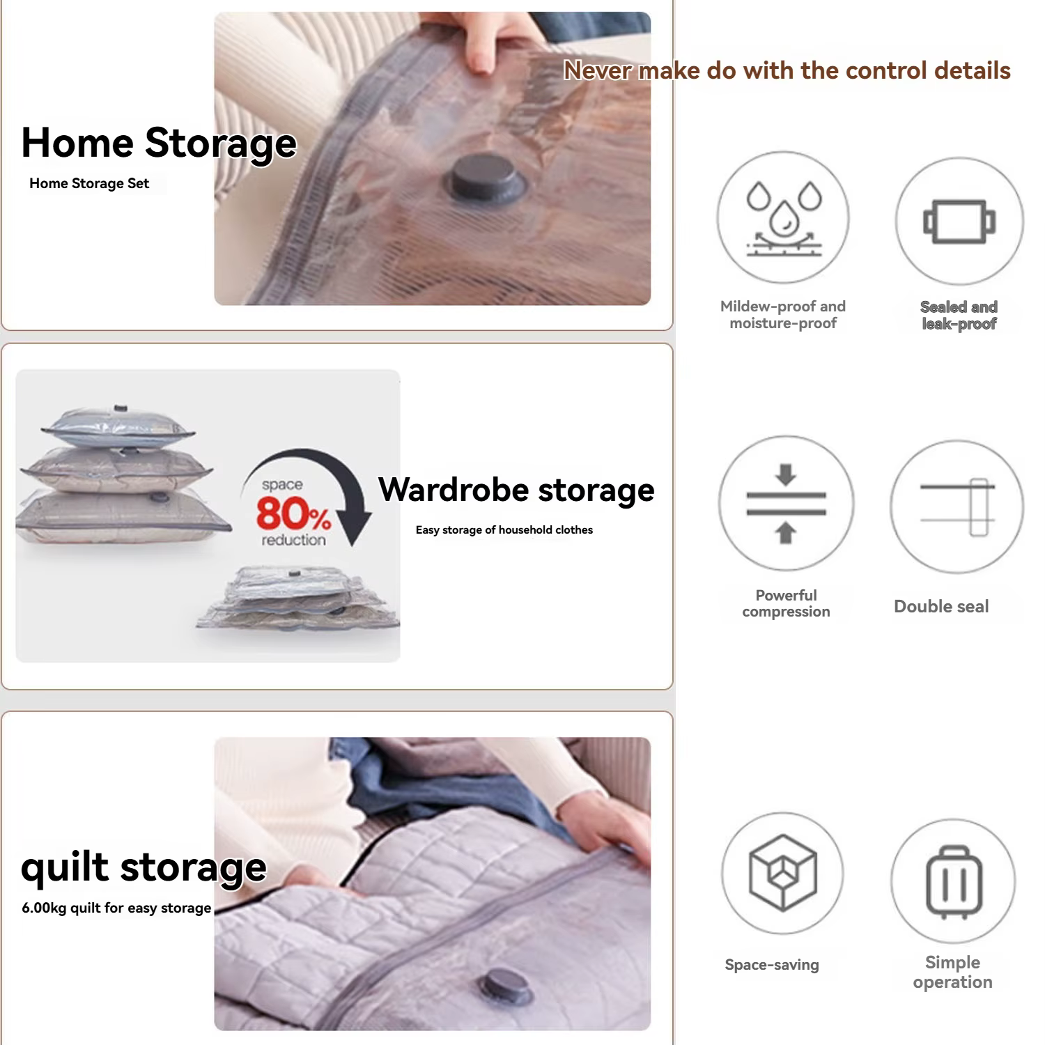 Sacs sous vide pour voyage avec pompe à air rechargeable, sacs de compression pour bagages et valises, sacs de rangement pour économiser de l'espace