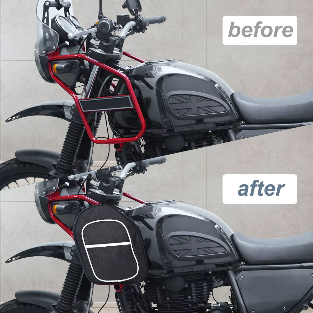 Sac Latéral en Toile pour Cadre Supérieur de Moto, Accessoire Adapté au Modèle ROYAL ENFIpshimalayan 411 2018-2023