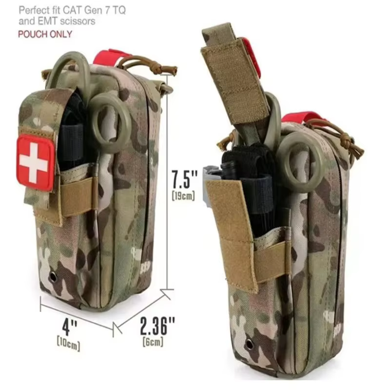 Trousse de premiers secours médicale EDC, sac médical tactique d'extérieur, garrot, ciseaux, sac de taille, sac de survie tactique