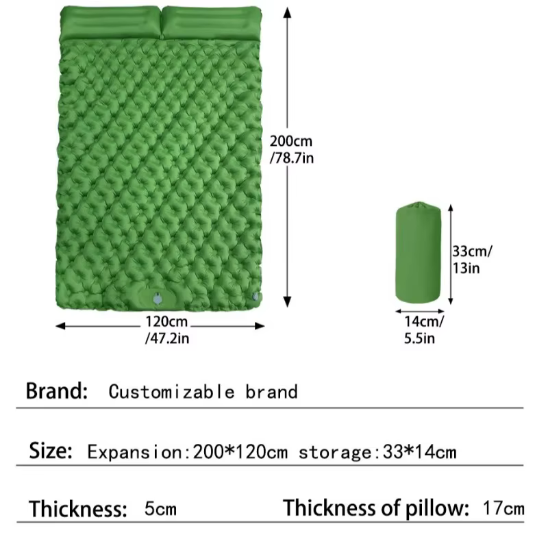 Matelas gonflable double pour le camping en plein air