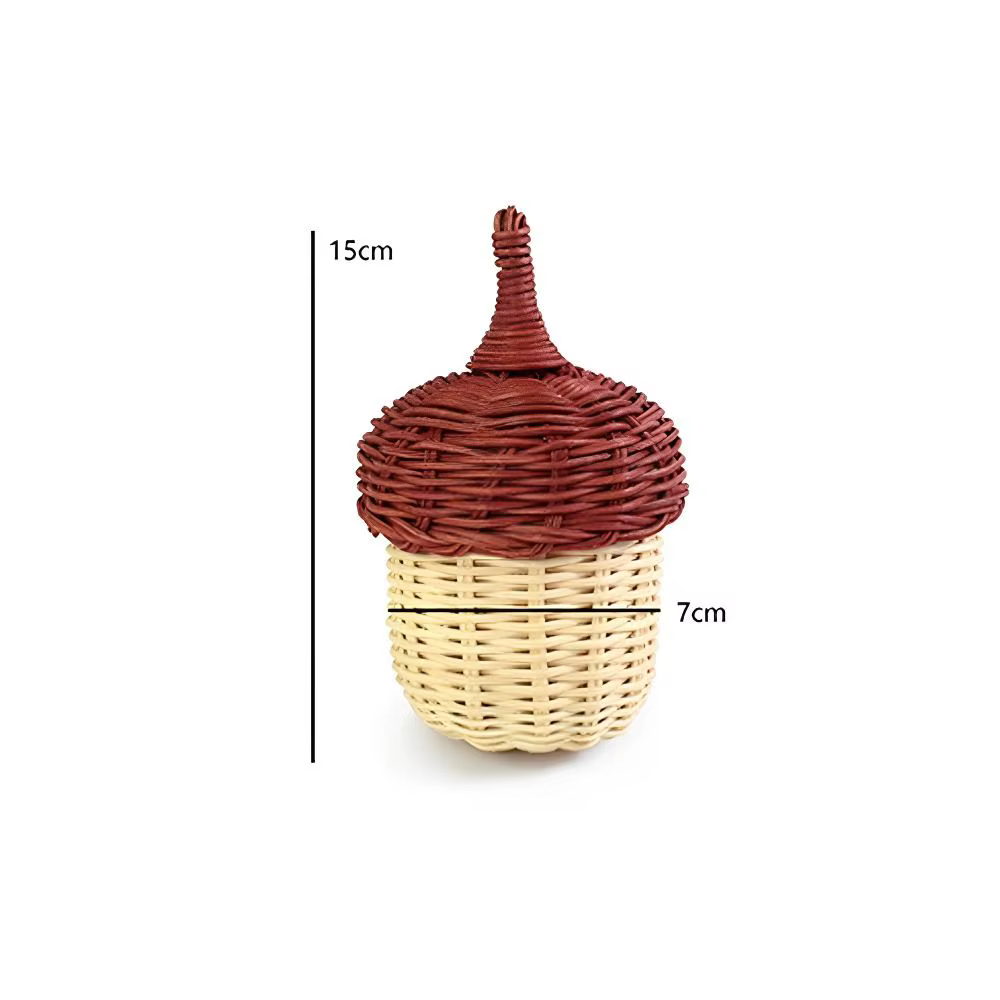 Sac à main à bandoulière en forme de pomme de pin tissé à la main, Mini sac Vintage en rotin, sac à bandoulière en rotin pour enfants