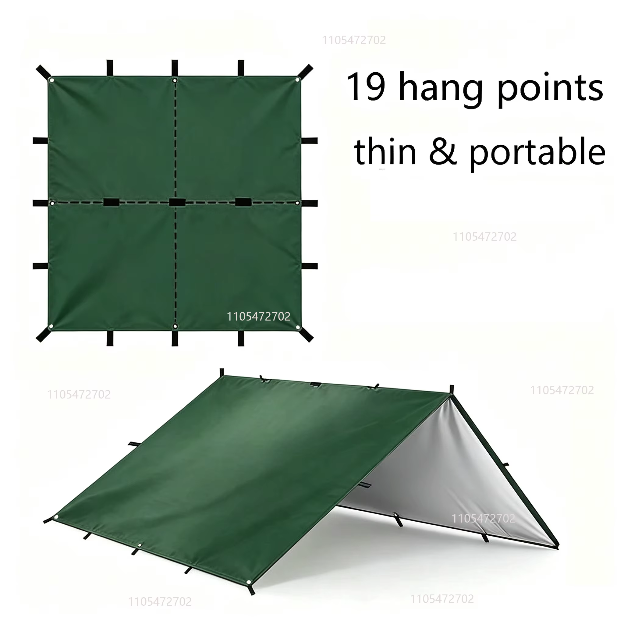 Tente de survie 19 points d'ancrage