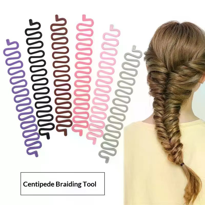 Accessoire de coiffure magique : Outil de tressage en forme d'arête de poisson pour des queues de cheval élégantes – Idéal pour les passionnés de beauté
